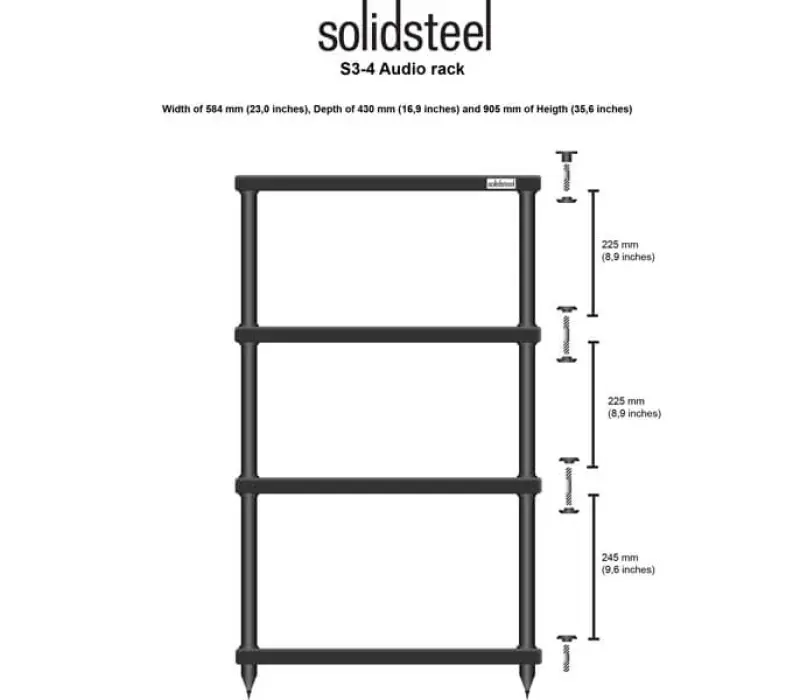 SOLIDSTEEL S3-4 Стойка под Hi-Fi Audio ОРЕХ, Kinodrive.kz &mdash; фото 3