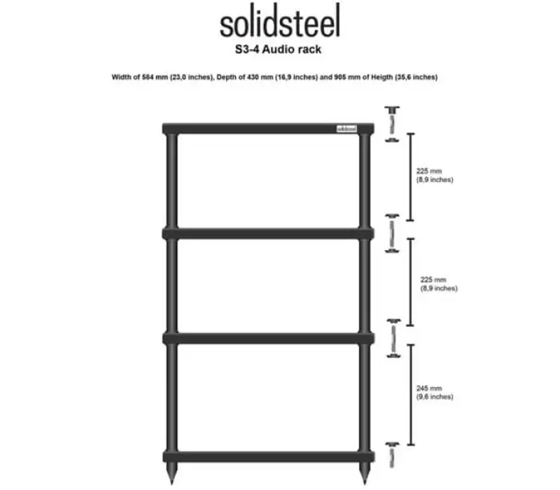 SOLIDSTEEL S3-4 Стойка под Hi-Fi Audio ЧЕРНЫЙ, Kinodrive.kz &mdash; фото 4