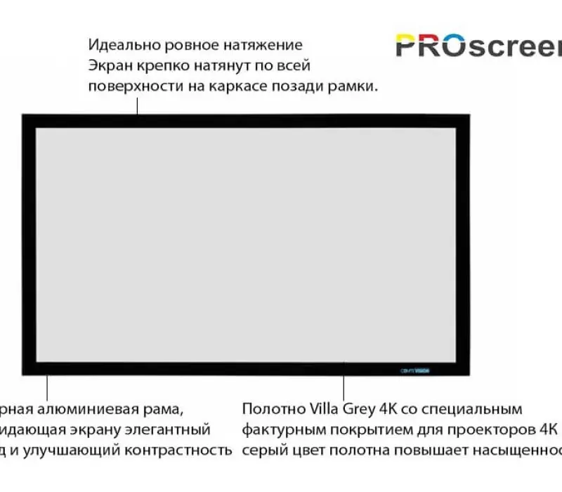 PROscreen Экран для проектора FCF9135 Villa Grey 4K (2989х1681), Kinodrive.kz — фото 2