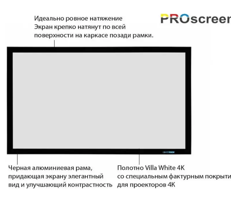 PROscreen Экран для проектора FCF9135 Villa White 4K (2989х1681), Kinodrive.kz &mdash; фото 4