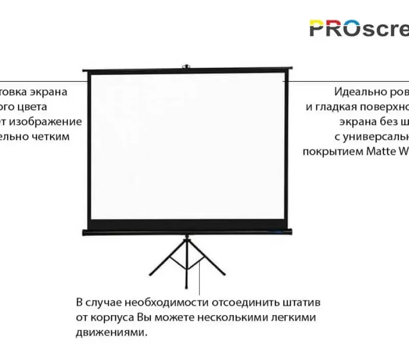 PROscreen Экран на треноге TLZ1084 (213*213), Kinodrive.kz &mdash; фото 2