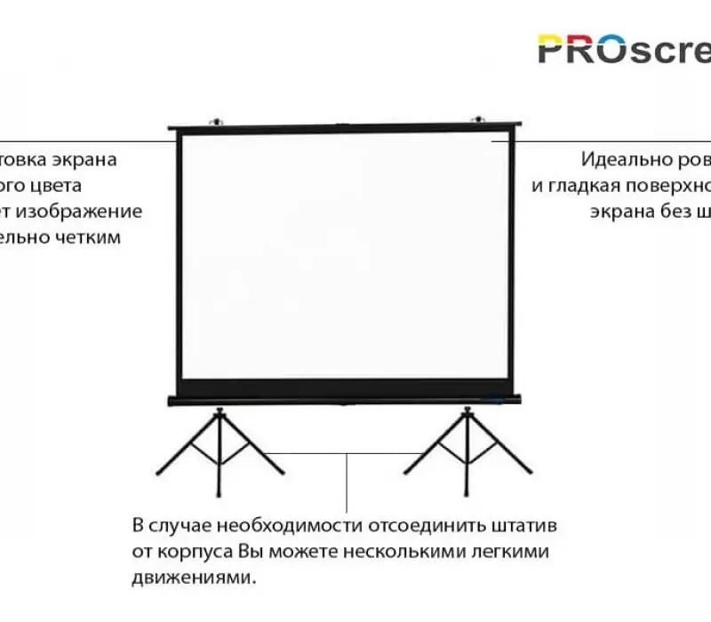 PROscreen Экран на треноге TLZ3150 (298*223) полотно повышенной прочности, Kinodrive.kz — фото 2