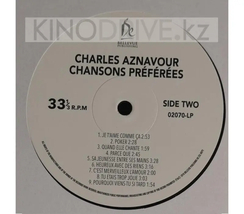 Виниловая пластинка CHARLES AZNAVOUR - Chansons Preferees, Kinodrive.kz — фото 3