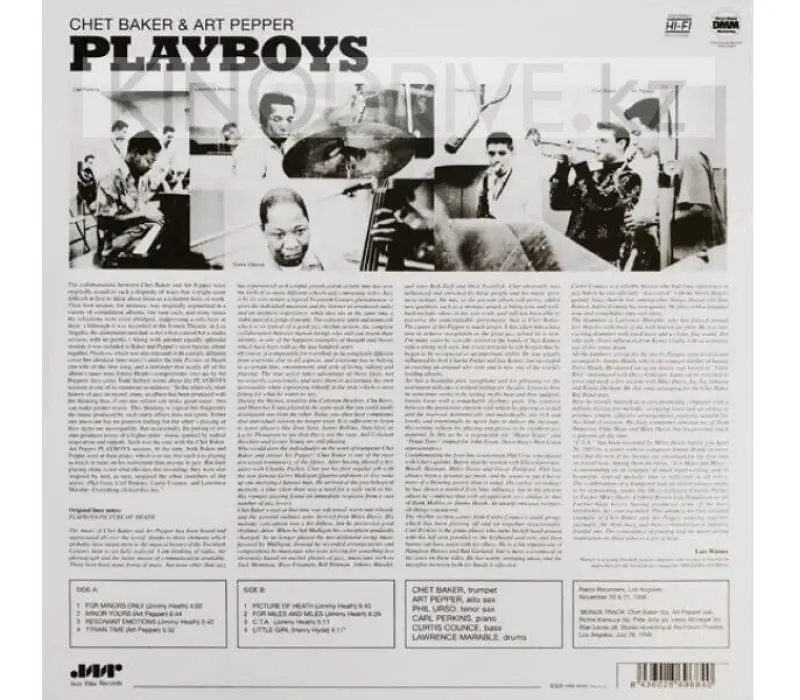 Виниловая пластинка Chet Baker - Playboys: Jazz Wax, Kinodrive.kz — фото 2