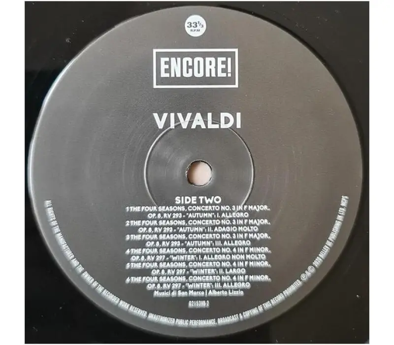 Виниловая пластинка MUSICI DI SAN MARCO-ALBERTO LIZZIO, VIVALDI-THE 4 SEASONS, Kinodrive.kz — фото 3
