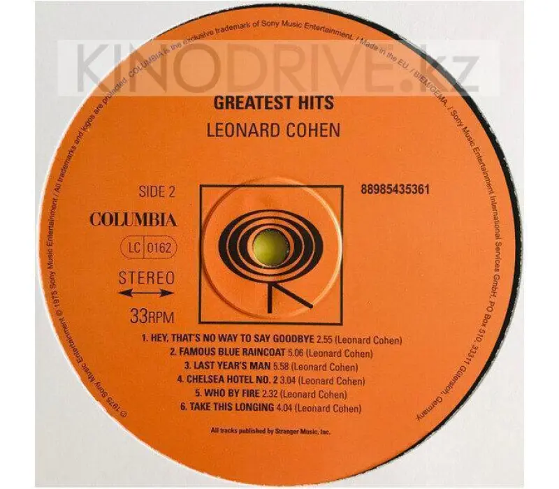 Виниловая пластинка COHEN LEONARD - Greatest Hits, Kinodrive.kz — фото 4