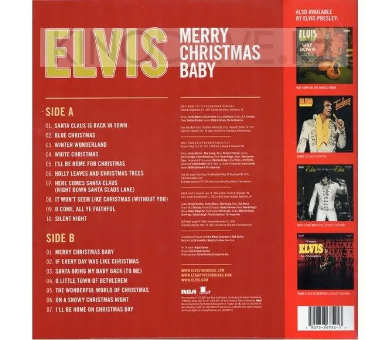 Виниловая пластинка ELVIS PRESLEY: MERRY CHRISTMAS BABY, Kinodrive.kz — фото 2