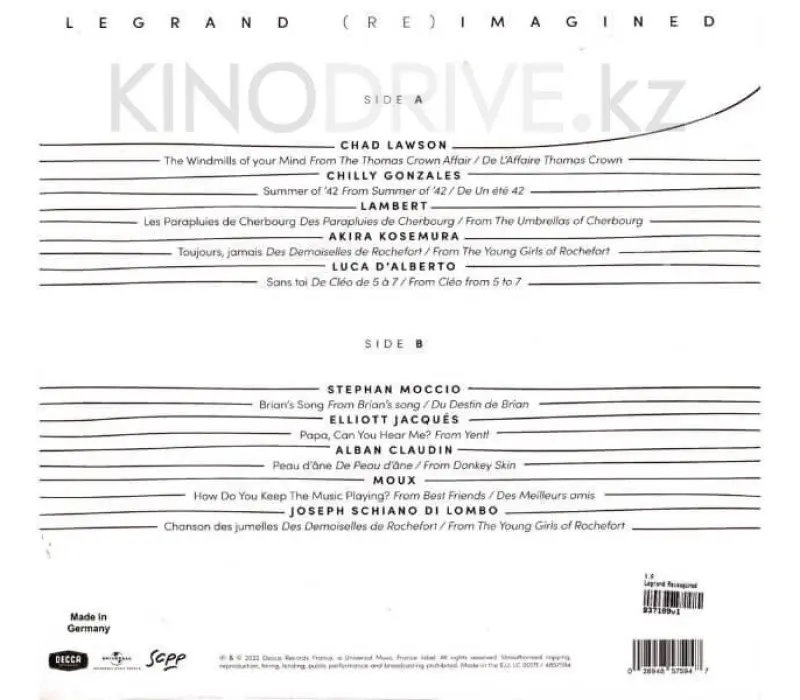 Виниловая пластинка V/A - Legrand (re)imagined: Universal, Kinodrive.kz — фото 2