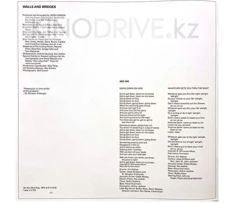 Виниловая пластинка LENNON JOHN, WALLS AND BRIDGES, Kinodrive.kz — фото 2