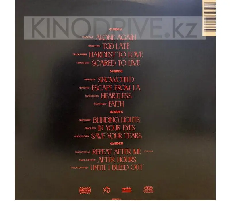 Виниловая пластинка Weeknd - After Hours: Universal, Kinodrive.kz — фото 2