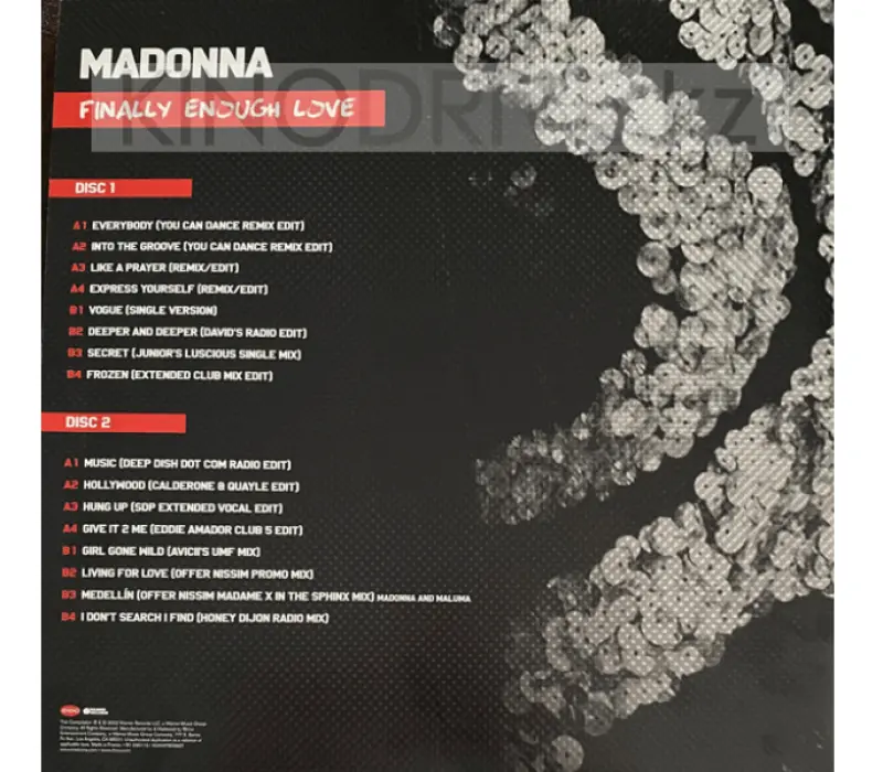 Виниловая пластинка Madonna - Finally Enough Love: Warner, Kinodrive.kz — фото 2