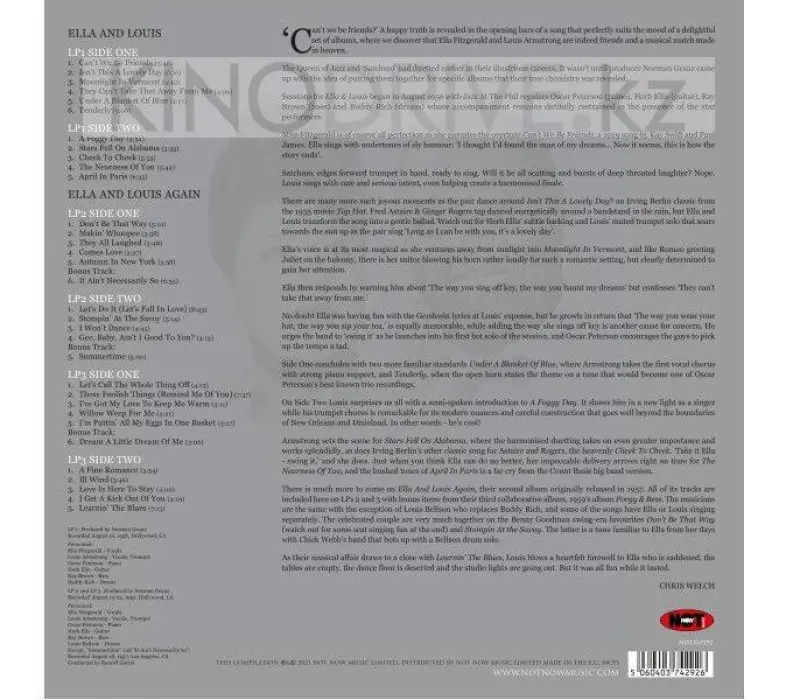 Виниловая пластинка Ella Fitzgerald, Louis Armstrong – The Platinum Collection - Coloured: Not Now, Kinodrive.kz — фото 2