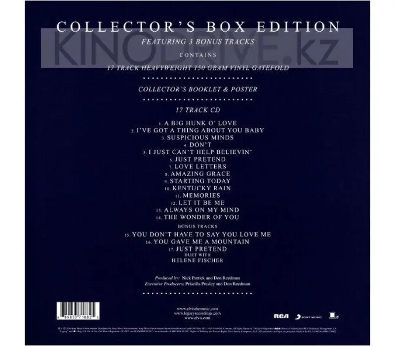 Виниловая пластинка Elvis With The Royal Philharmonic Orchestra – The Wonder Of You: Sony Music, Kinodrive.kz — фото 2