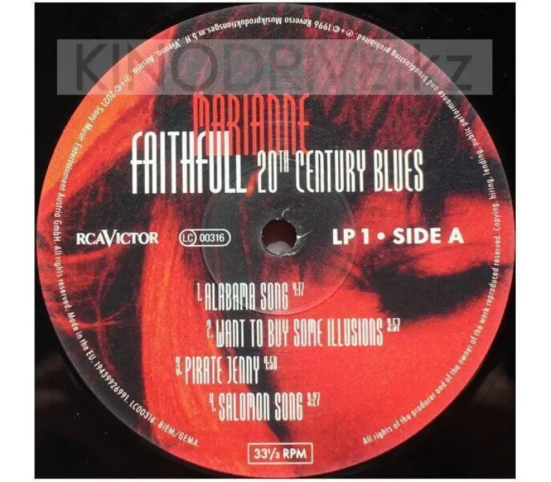 Виниловая пластинка MARIANNE FAITHFULL - 20th Century Blues, Kinodrive.kz — фото 4