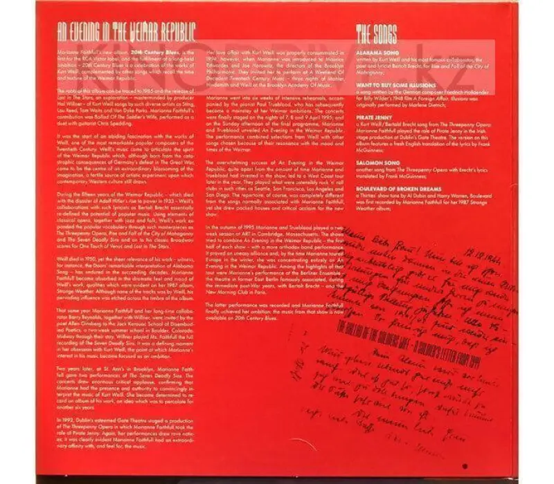 Виниловая пластинка MARIANNE FAITHFULL - 20th Century Blues, Kinodrive.kz — фото 7