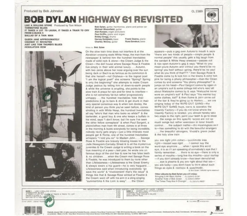 Виниловая пластинка Bob Dylan – Highway 61 Revisited, Kinodrive.kz — фото 2