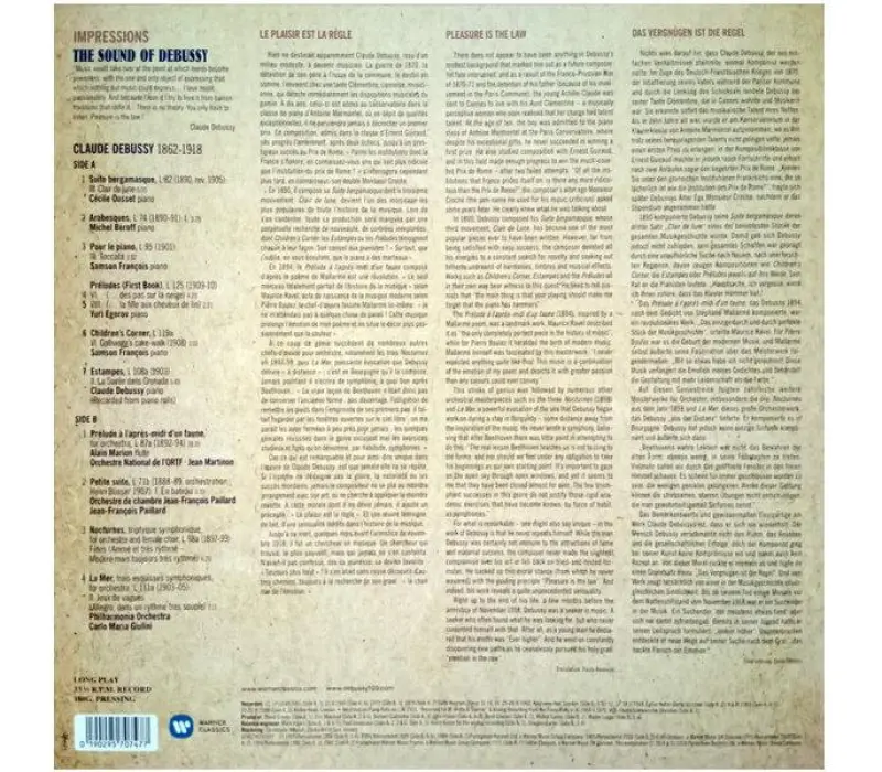 Виниловая пластинка Claude Debussy – Impressions: The Sound Of Debussy, Kinodrive.kz — фото 2