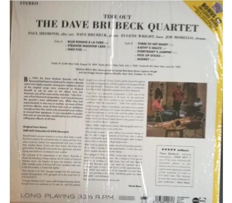 Виниловая пластинка The Dave Brubeck Quartet – Time Out, Kinodrive.kz — фото 4