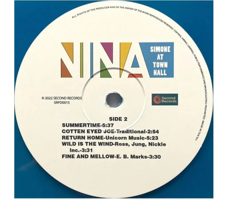 Виниловая пластинка Nina Simone – At Town Hall  (Blue Marble Vinyl), Kinodrive.kz — фото 3
