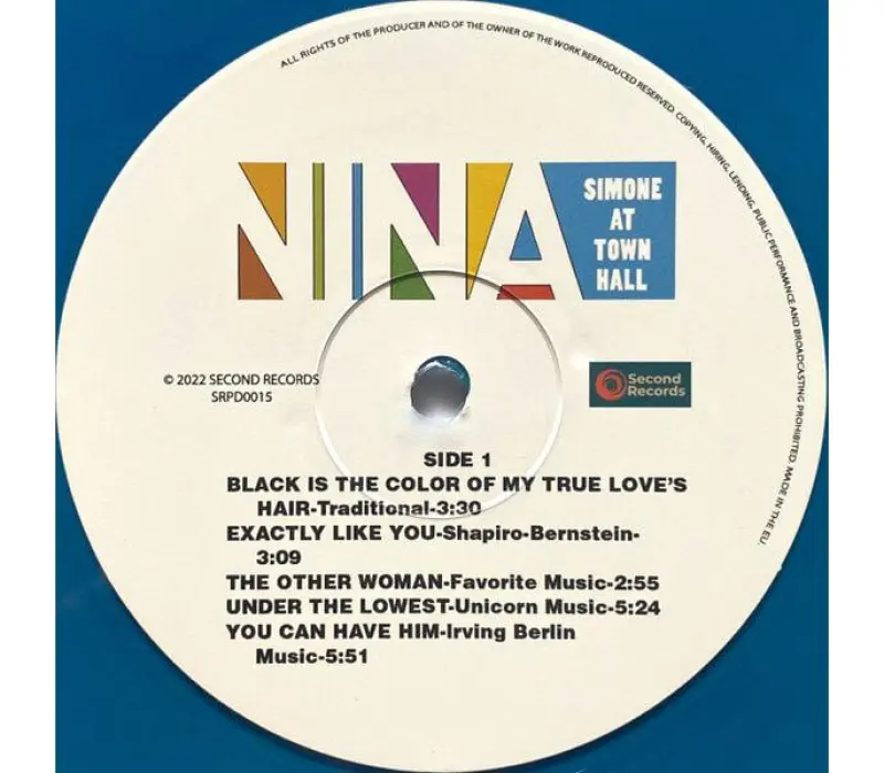 Виниловая пластинка Nina Simone – At Town Hall  (Blue Marble Vinyl), Kinodrive.kz — фото 6