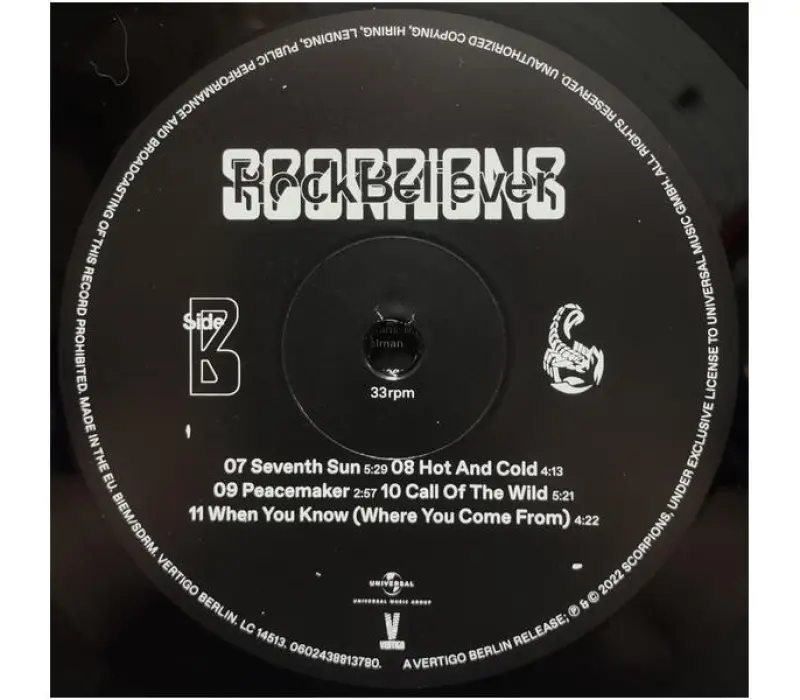 Виниловая пластинка Scorpions – Rock Believer, Kinodrive.kz — фото 4