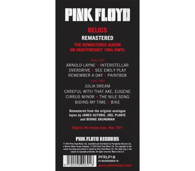 Виниловая пластинка Pink Floyd – Relics, Kinodrive.kz — фото 5