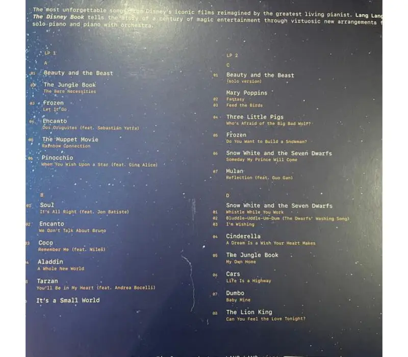 Виниловая пластинка Lang Lang – The Disney Book, Kinodrive.kz — фото 7