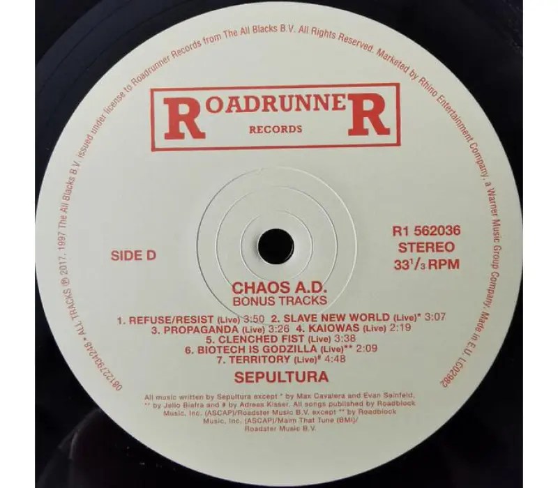 Виниловая пластинка Sepultura – Chaos A.D., Kinodrive.kz — фото 2