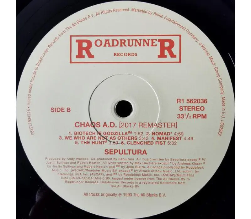 Виниловая пластинка Sepultura – Chaos A.D., Kinodrive.kz — фото 3