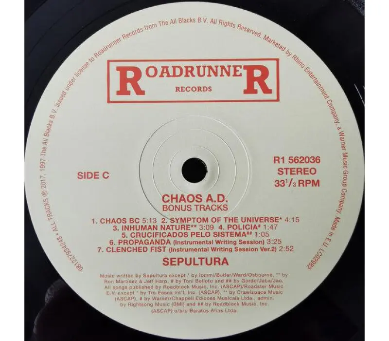 Виниловая пластинка Sepultura – Chaos A.D., Kinodrive.kz — фото 4