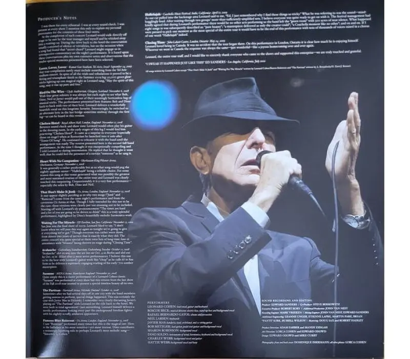 Виниловая пластинка Leonard Cohen – Songs From The Road, Kinodrive.kz — фото 2