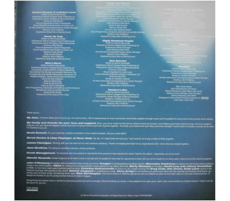 Виниловая пластинка Marina - Ancient Dreams In A Modern Land, Kinodrive.kz — фото 3