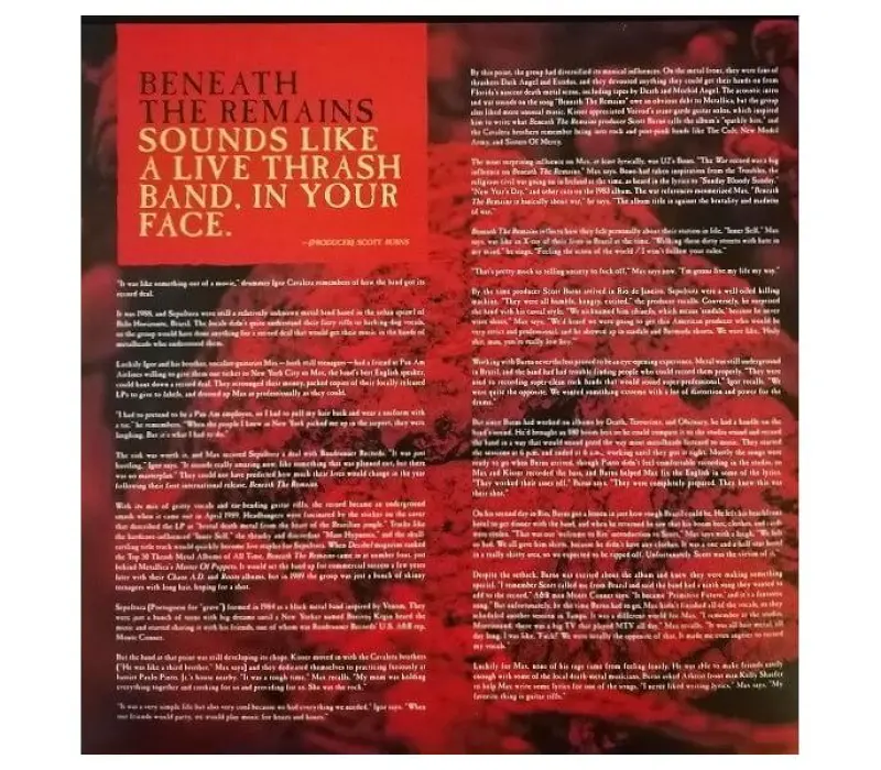 Виниловая пластинка Sepultura – Beneath The Remains, Kinodrive.kz — фото 11