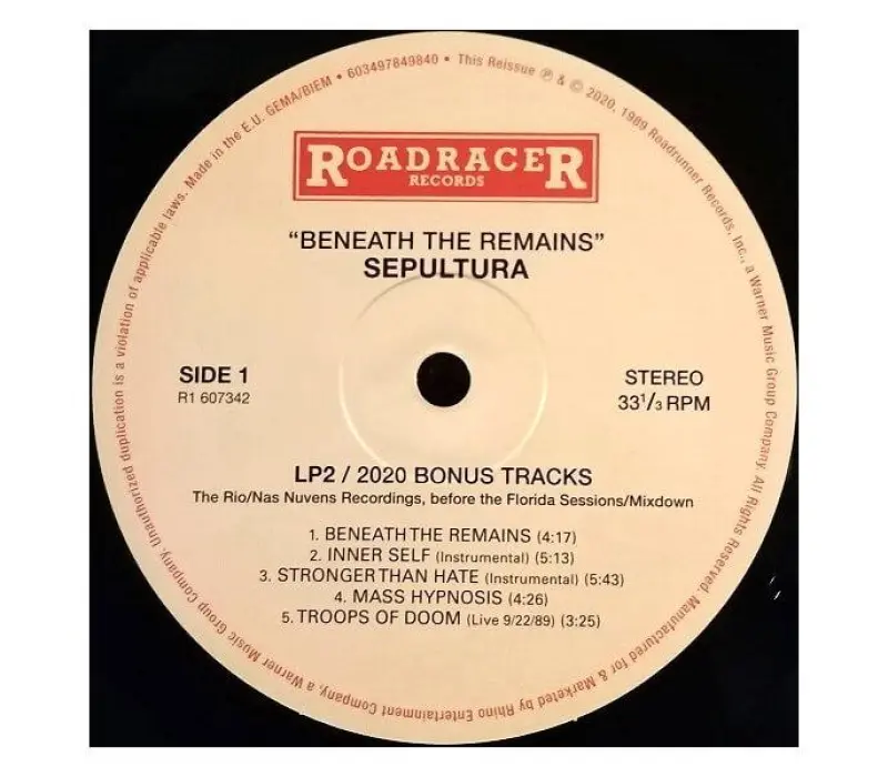 Виниловая пластинка Sepultura – Beneath The Remains, Kinodrive.kz — фото 2