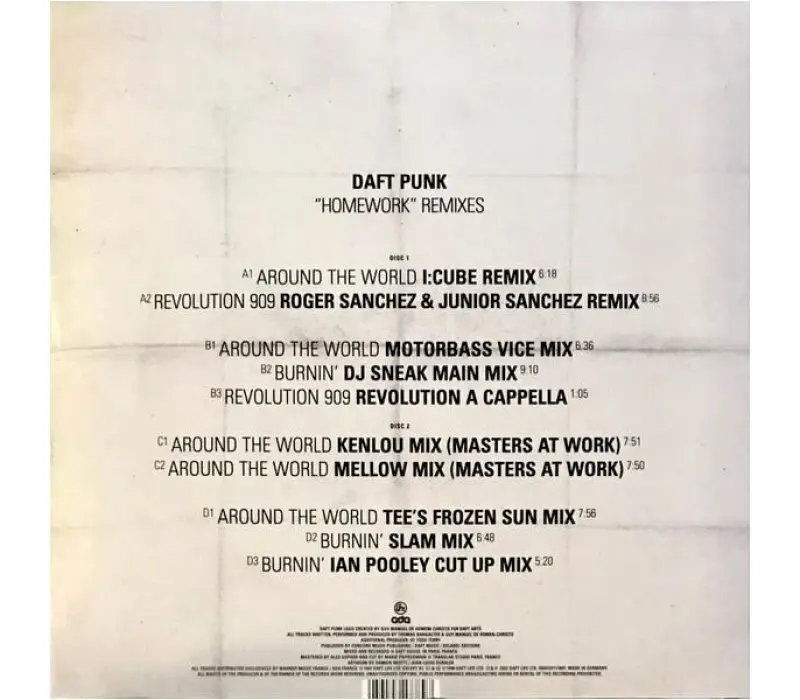 Виниловая пластинка Daft Punk – Homework Remixes, Kinodrive.kz — фото 7