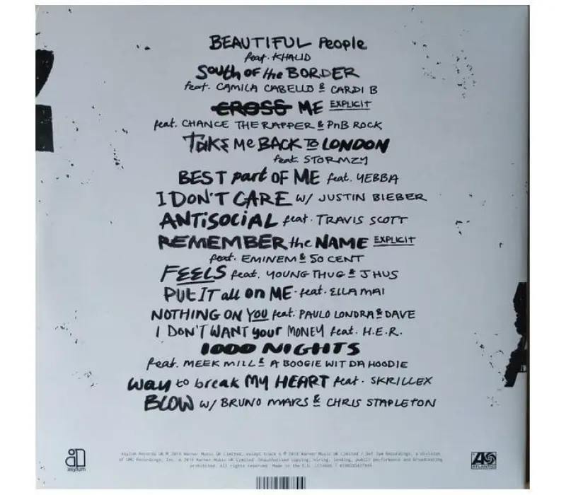 Виниловая пластинка Ed Sheeran – No.6 Collaborations Project, Kinodrive.kz — фото 4