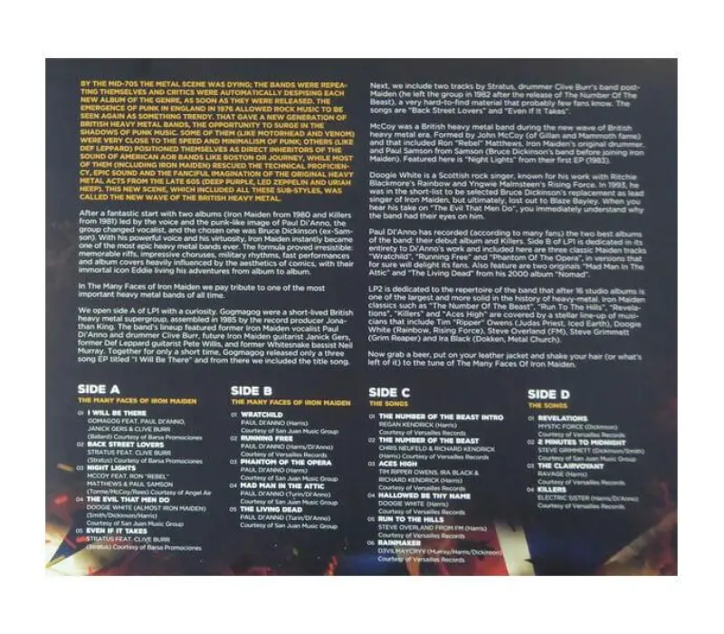 Виниловая пластинка Various Artists– The Many Faces Of Iron Maiden, Kinodrive.kz — фото 4