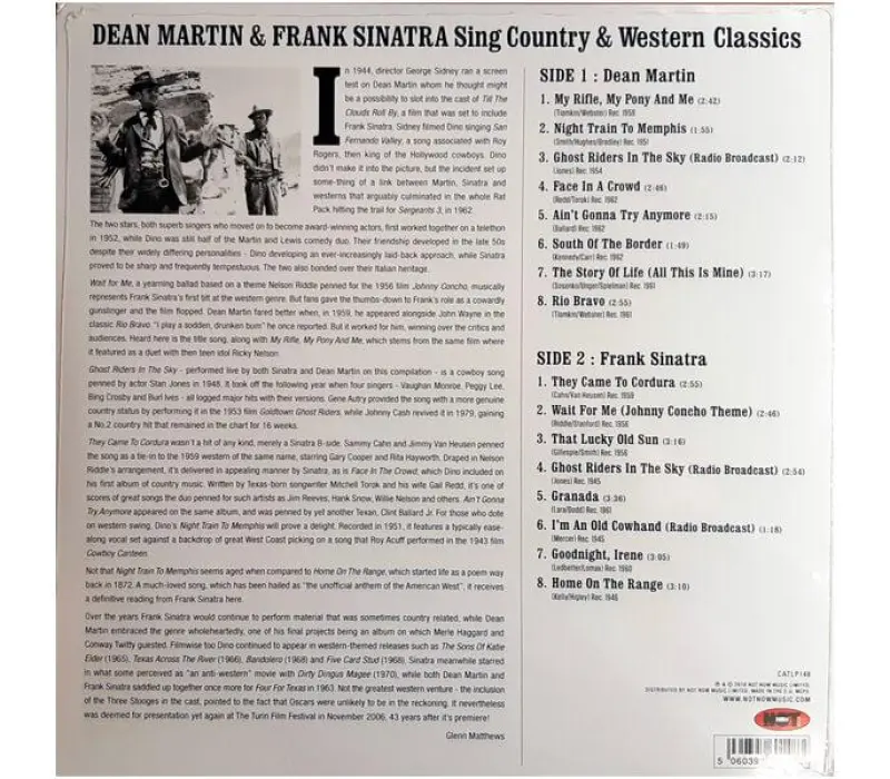 Виниловая пластинка Dean Martin and Frank Sinatra – Sing Country and Western Classics, Kinodrive.kz — фото 2