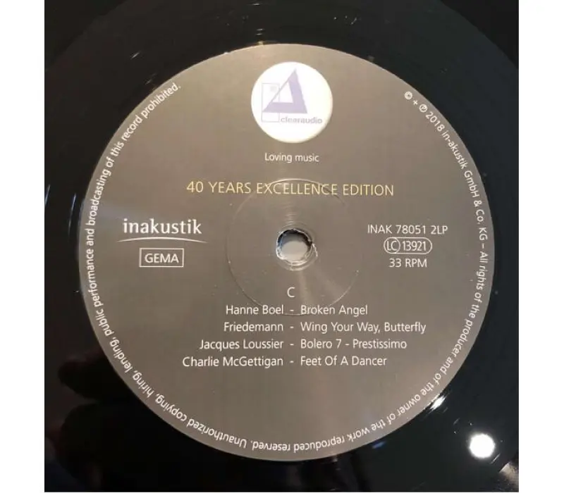 Виниловая пластинка Inakustik -  Various Artists - Clearaudio - 40 Years Excellence Edition, Kinodrive.kz — фото 3