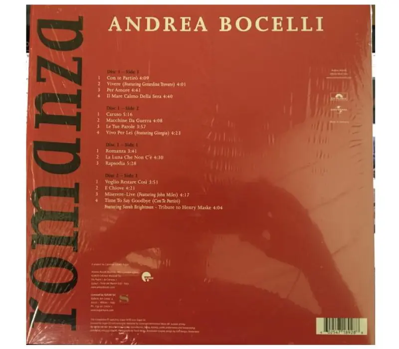 Виниловая пластинка Andrea Bocelli – Romanza, Kinodrive.kz — фото 2