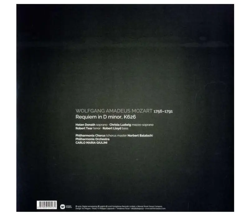 Виниловая пластинка Wolfgang Amadeus Mozart, Carlo Maria Giulini, Philharmonia Orchestra And Chorus – Requiem In D Minor, K626, Kinodrive.kz — фото 2