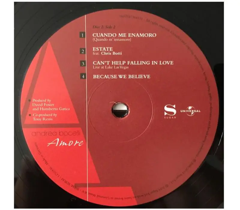 Виниловая пластинка Andrea Bocelli – Amore, Kinodrive.kz — фото 3