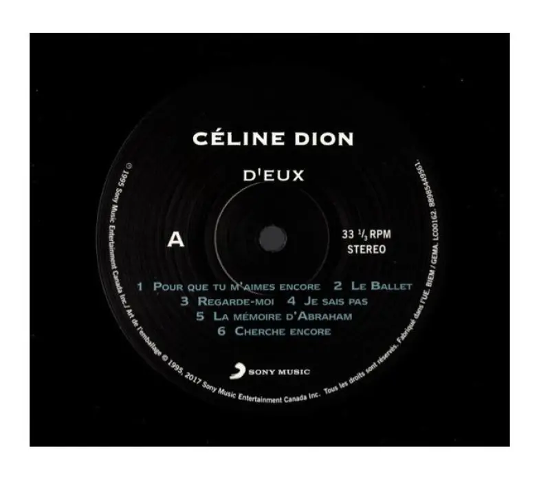 Виниловая пластинка Céline Dion – D'Eux, Kinodrive.kz — фото 3