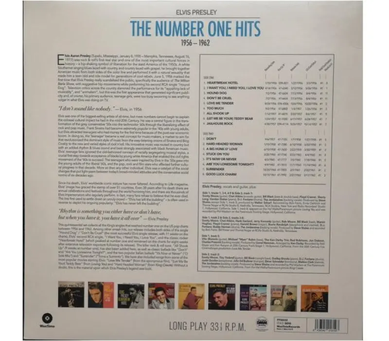 Виниловая пластинка Elvis Presley – The Number One Hits 1956-1962, Kinodrive.kz — фото 2