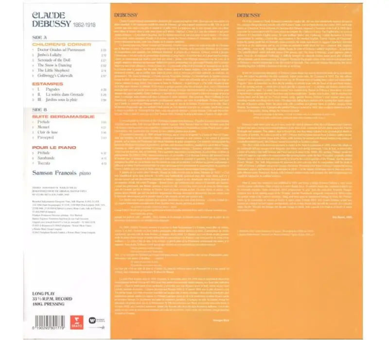 Виниловая пластинка Claude Debussy, Samson François – Children's Corner / Estampes / Suite Bergamasque / Pour Le Piano, Kinodrive.kz — фото 2