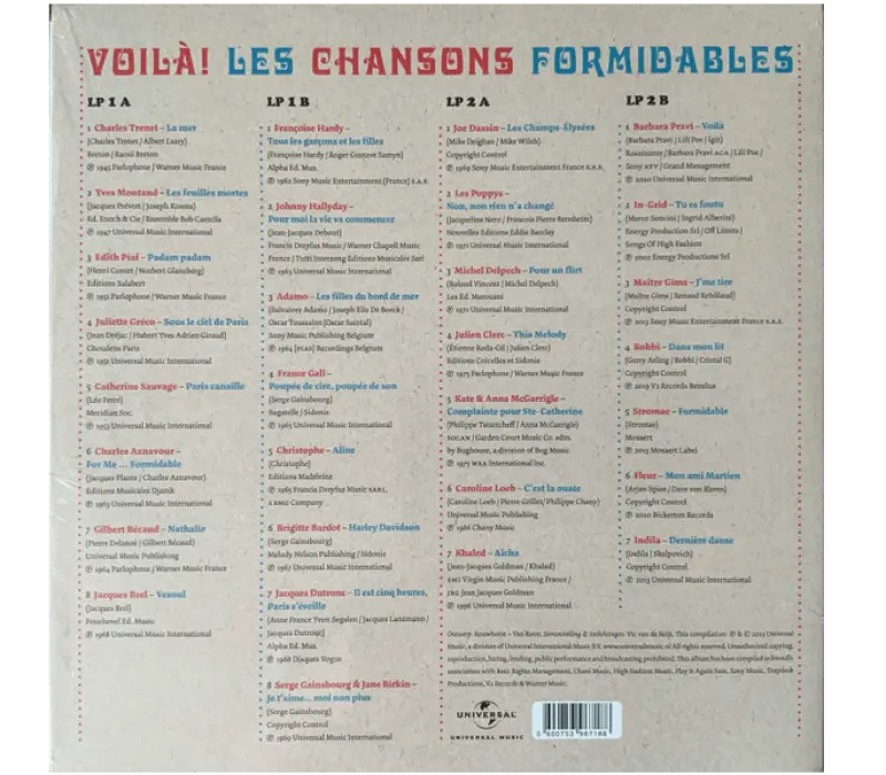Виниловая пластинка Various – Voila: Les Chansons Formidables, Kinodrive.kz — фото 2