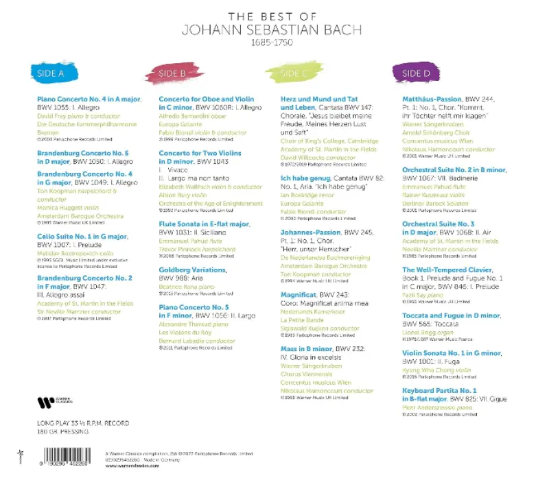 Виниловая пластинка Bach – The Best Of Johann Sebastian Bach, Kinodrive.kz — фото 2