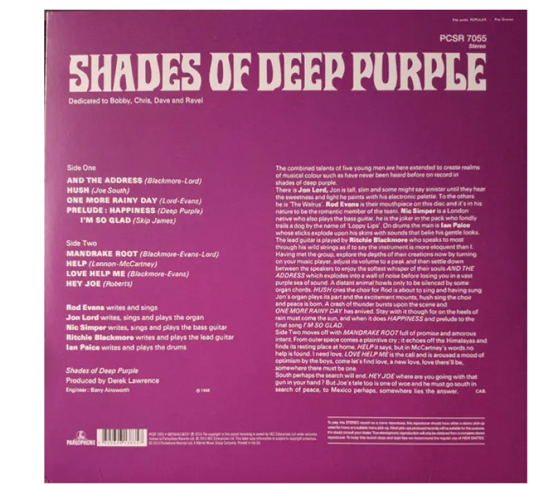 Виниловая пластинка Deep Purple – Shades Of Deep Purple, Kinodrive.kz — фото 2