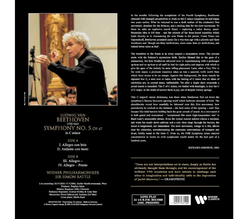 Виниловая пластинка Sir Simon Rattle, Wiener Philharmoniker – Beethoven Symphony No.5, Kinodrive.kz — фото 2
