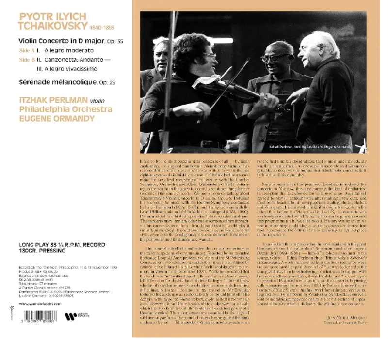 Виниловая пластинка Itzhak Perlman, Eugene Ormandy - Violin Concerto / Sérénade mélancolique, Kinodrive.kz — фото 2